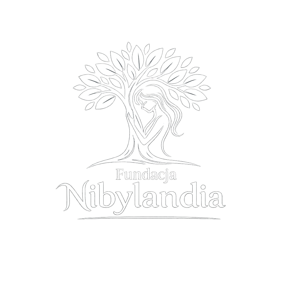 logo fundacji nibylandia z drzewem